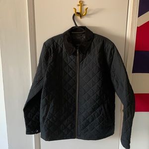 J Crew - Black Quilted Bomber